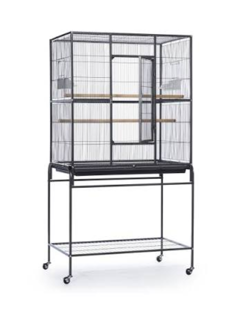 #F046 Wrought Iron Flight Cage With Stand - Black